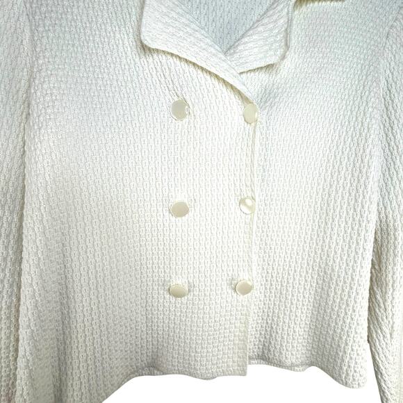 Talbots Double Breasted Sweater Cardigan Jacket Ivory Cream Women's Size M - Picture 2 of 6